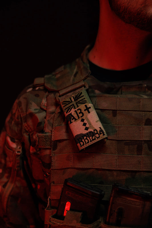 Virtus Vertical Zap Sleeve Patch – Multicam Laser Cut (Rank + Blood Group)